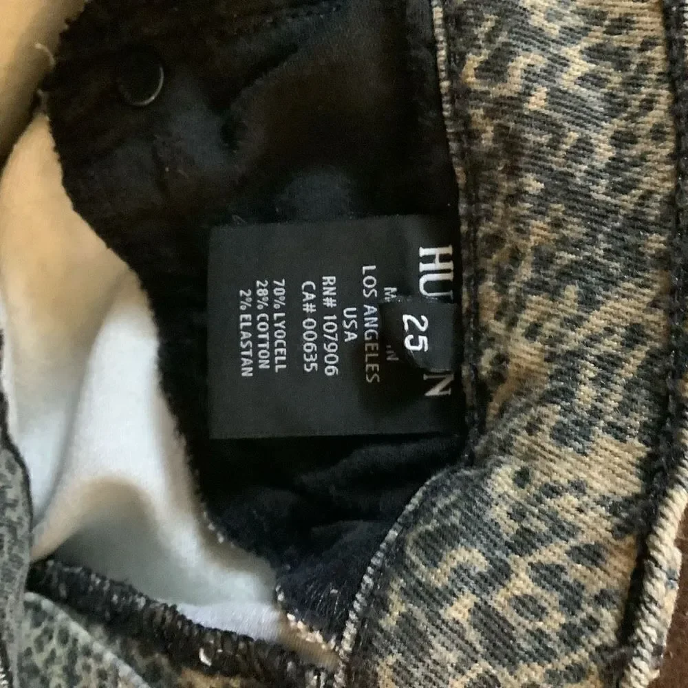 HUDSON Cheetah Print Nico Super Skinny Mid-rise Jeans